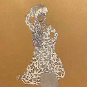 Unframed Original Art Drawing Illustration Fungi-rl Mushroom Gal